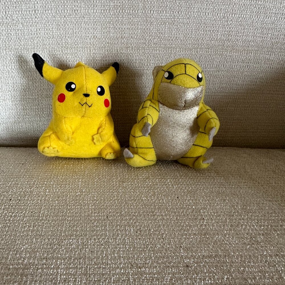 1999 Applause Soft Toy Pokemon Sandshrew ,Pikachu